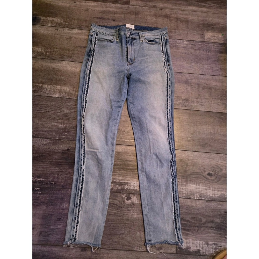Hudson Barbara High Rise Super Skinny Ankle Jeans Fray Raw‎ Hem Size 29 Cropped